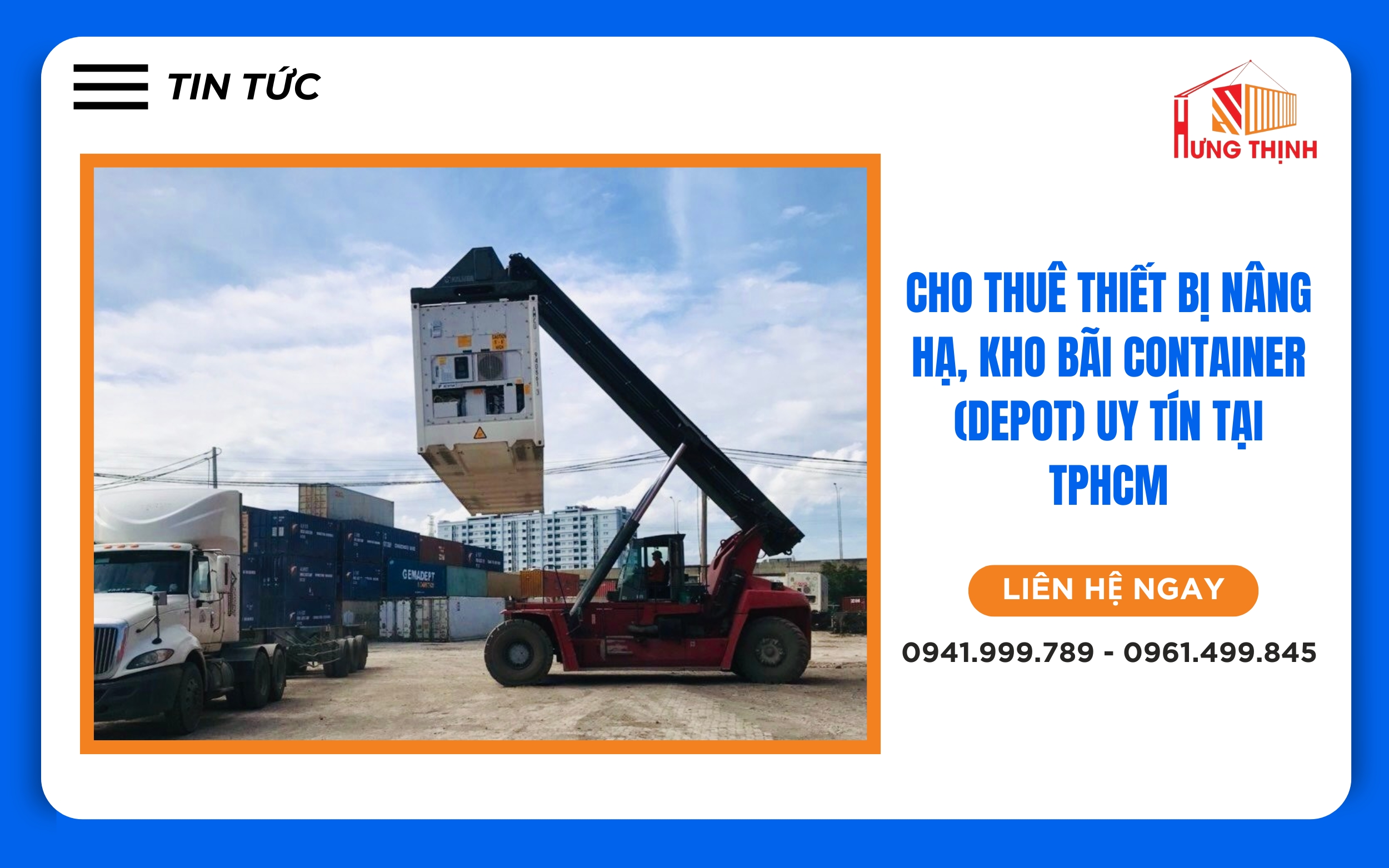 thuê thiết bị nâng hạ, kho bãi container (depot)