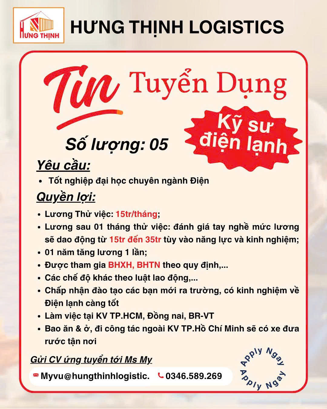 tuyển dụng kỹ thuật container